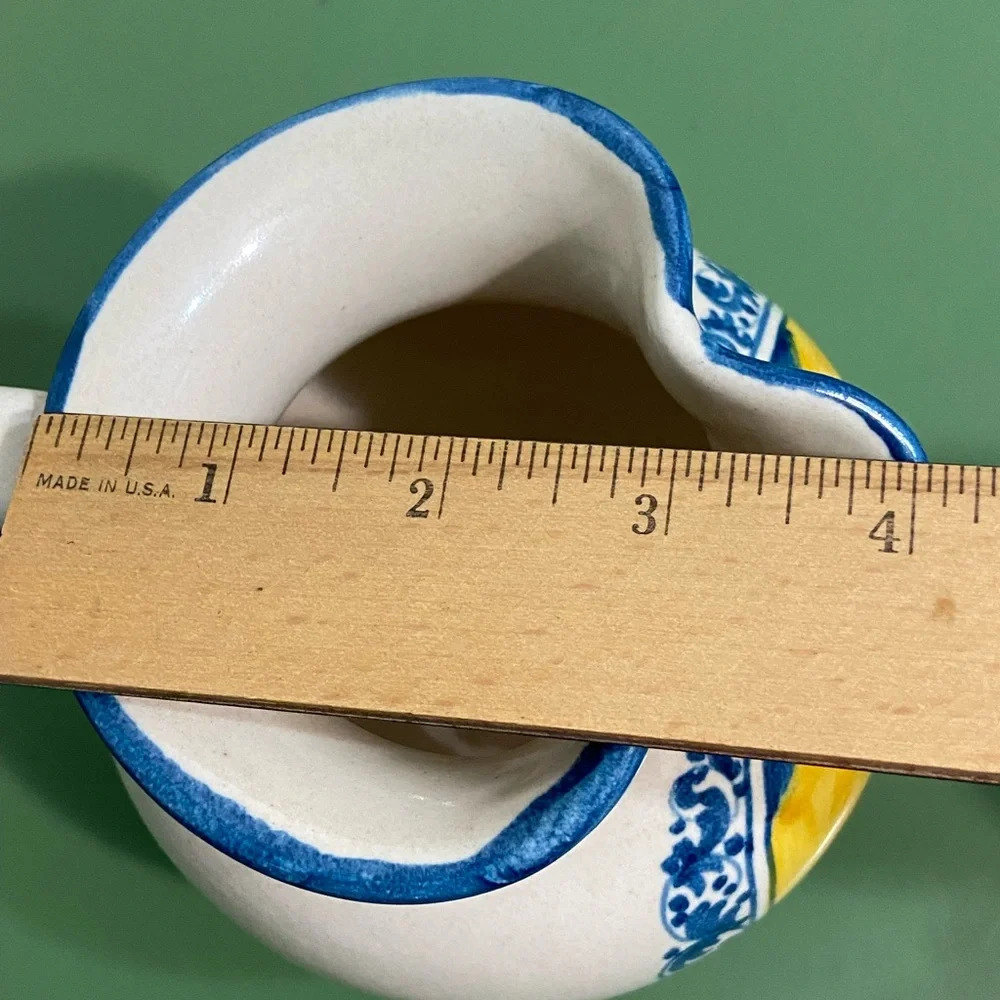 🖤 Italian Ceramic Rooster Chicken Pitcher Hand Painted Italy (Marked) - Picture 10 of 14